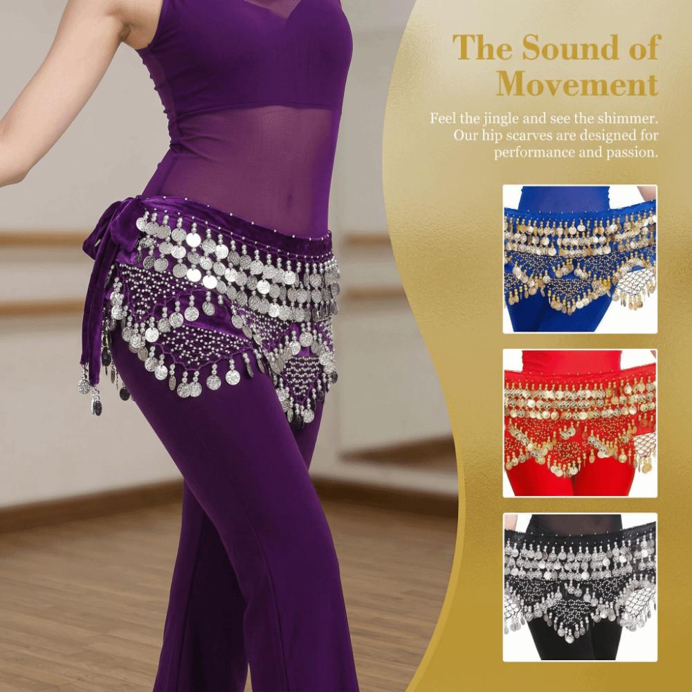 Creative Belly Dance Waist Chain Glitter Sequins Bellydance Coins Belt  Dance Costume