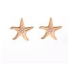 Glam Zircon Starfish Stud Earrings Exaggerated Metal Retro Design Big Piercing Earring Party Zircon Fashion Women's Accessories