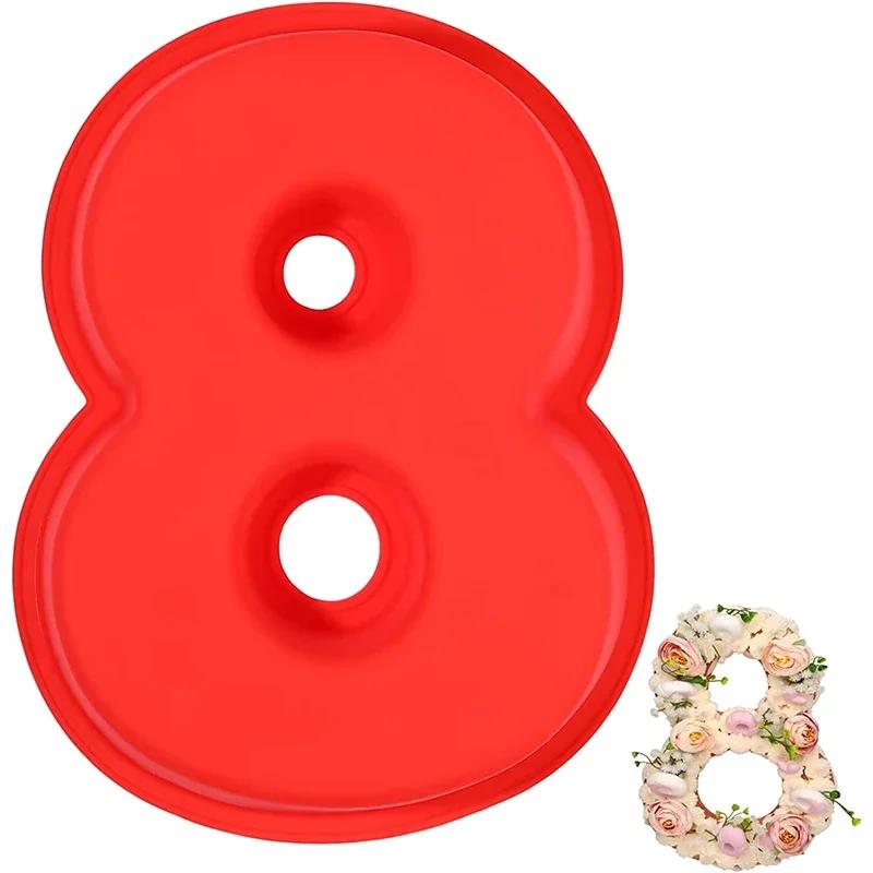 0-9 Silicone Numbers Cake Molds 10-Inch Large 3D Baking Pans DIY Chocolate Fondant Number Mould for Birthday Wedding Anniversary