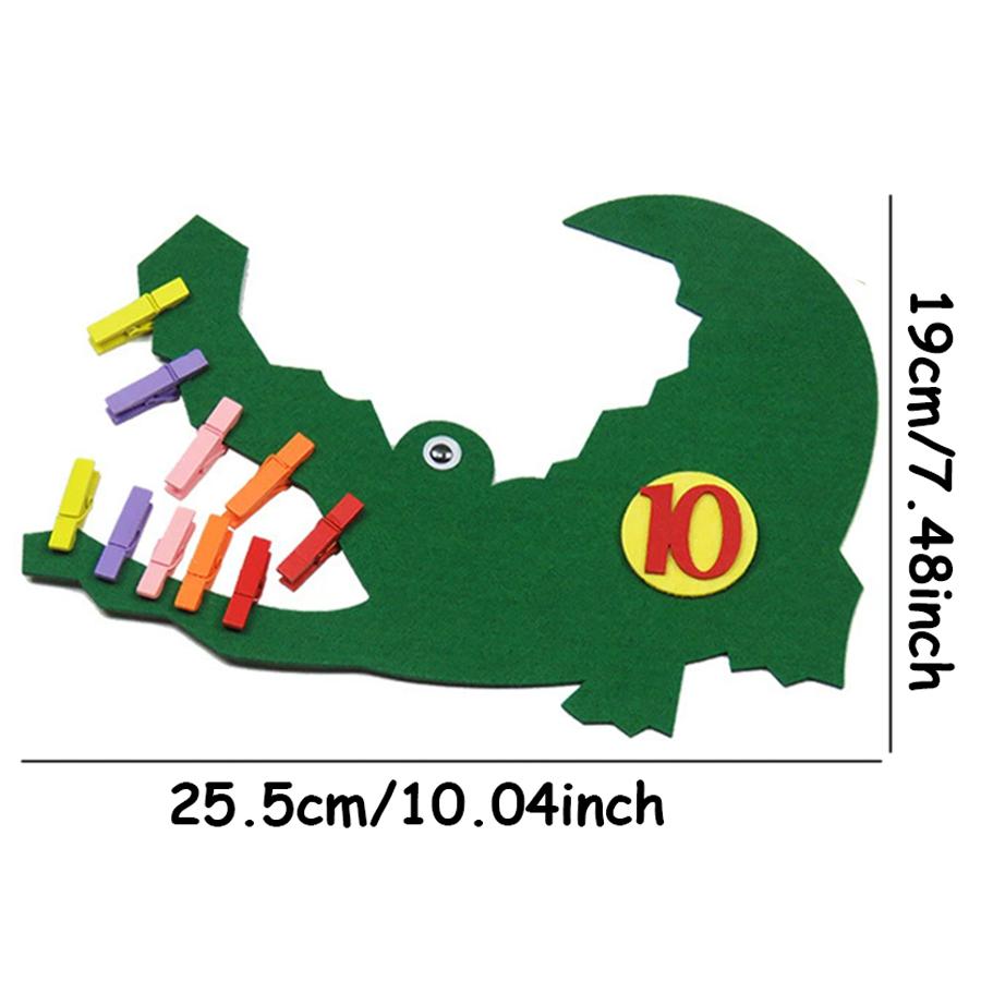 1-10 Digital Crocodile Clip Cartoon Felt School Mathematics Teaching Aids Number Cognitive Felt Free Assemble Teaching Tools