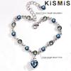 1PC Simple Creative Blue Crystal Zircon Heart Bracelet Women Valentine Day Gift Peach Heart Jewelry Accessories