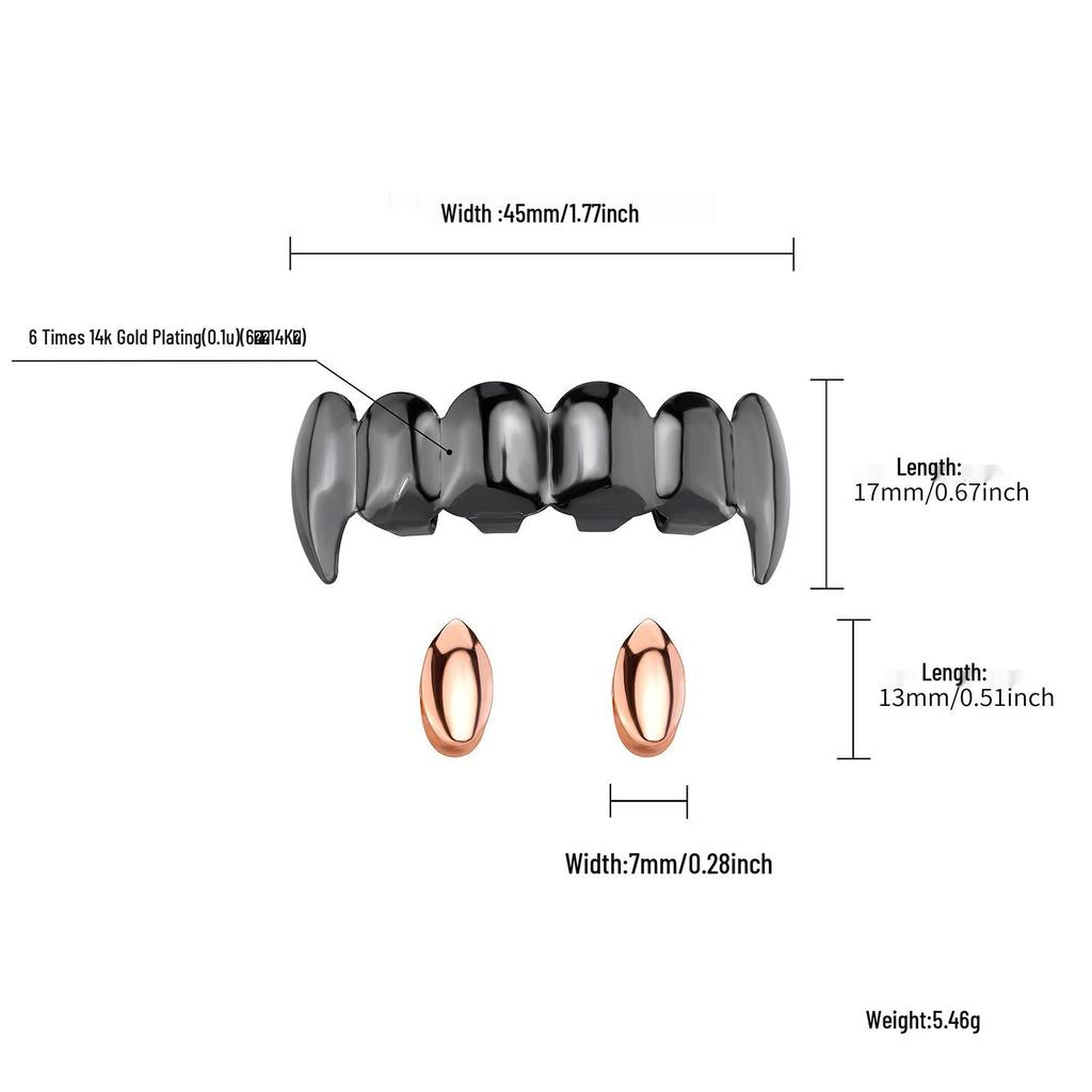 Mixed Color Vampire Fangs Dentures - Unisex Personality Halloween Teeth Accessories