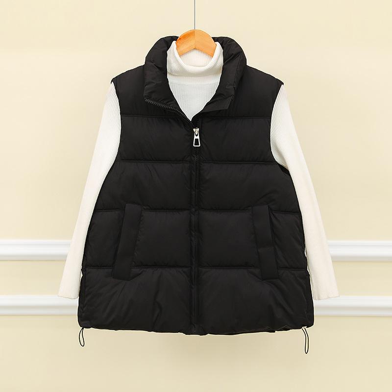 Nová korejská verze podzimní a zimní volné všestranné vesty pro dámskou vestu krátká módní korejská verze teplé bavlněné vesty bundy