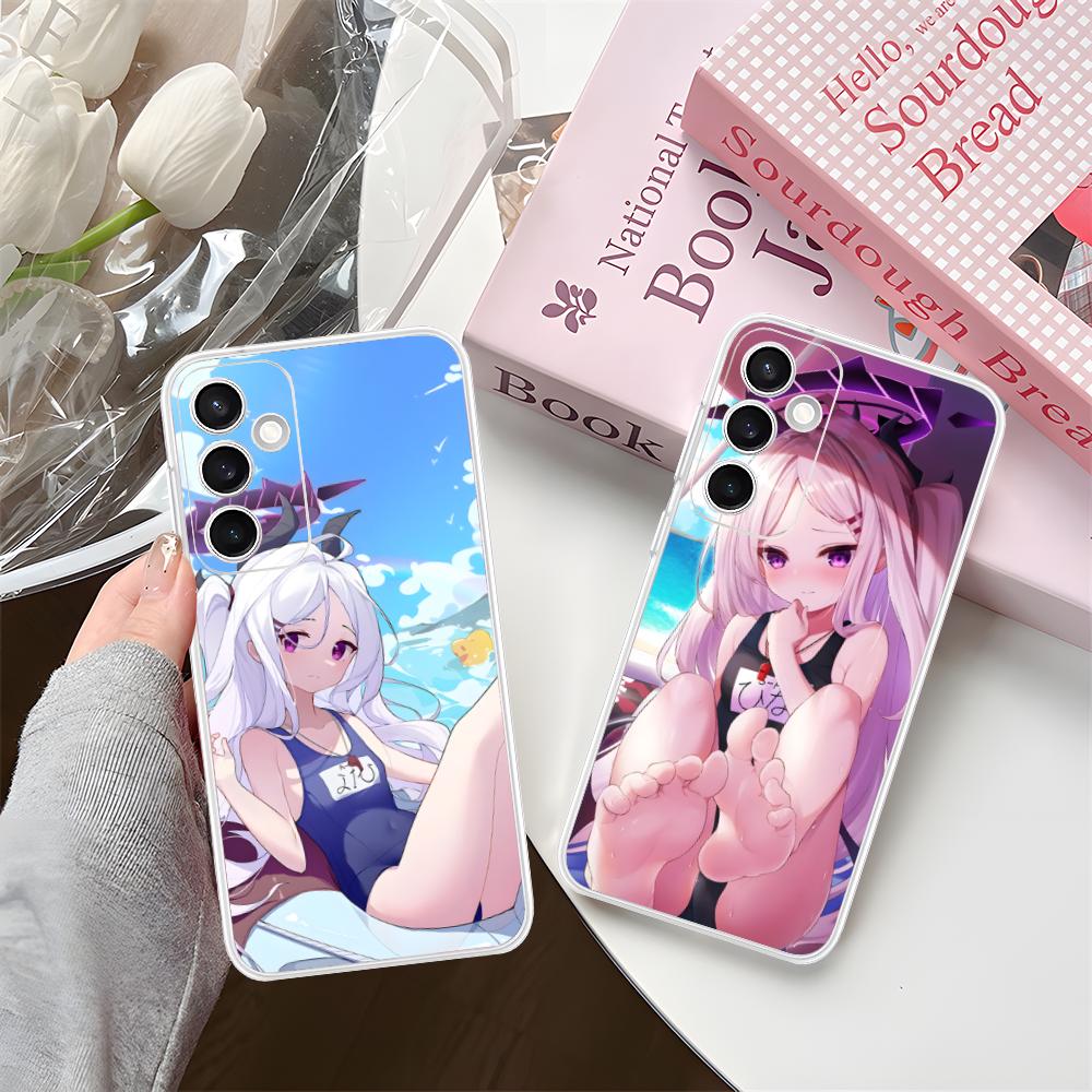 Blue Archive Hina Mobile Phone Case for Samsung Galaxy S25 S24 S23 S22 S21Plus FE Ultra Clear Colour Protective Luxury Cover