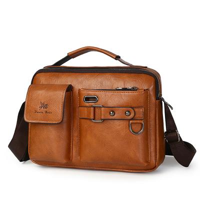 Affärsstil Män Väska Handväska Högkvalitativt PU-läder Crossbody Messenger Bag För Män Topphandtag Män Handväska Axelväska Bolsa