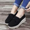 Spring Autumn Round-toe Wedge Heel Fringed Thick-soled Mid-heel Slip-on Women's Shoes
