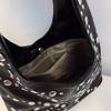 2026 New high-end Leather Rivet Bucket Bag Fashion Personality Trendy Cool Polka Dot Rivet Casual Underarm Bag Handbag