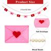 Yousheng Felt Envelope Wood Bead Garland for Valentine's Day Red And Pink Romantic Hanging Bunting Garland for Wedding Anniversary Decor