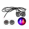2Pcs Duol Color Led Spotlight Motorcycle Led Mirror Light  Warning Flashing Light Running Light For Utv Atv Red Blue 12V