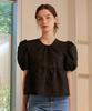 Kamino Summer Puff Short Sleeve Blouse Black
