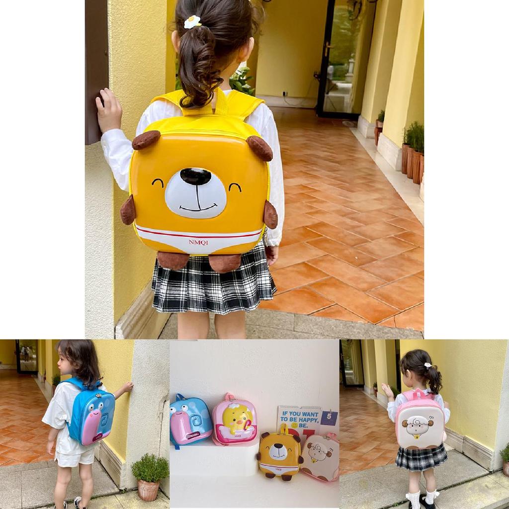 Yellow Blue Pink Beige Ins New Cartoon Eggshell 3d Eva Children Backpack Breathable Fun Style