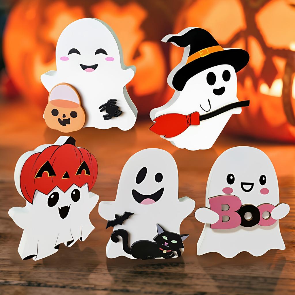 Halloween Tabletop Decorations 5-Piece Set for Party Home Shelf Mantel Display