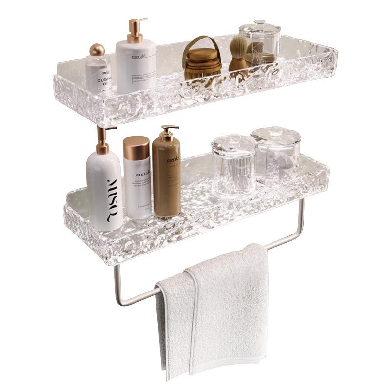 Toilet Bathroom Acrylic Rack Non-punching Wall-mounted Washstand Wall Cosmetics Storage Towel Rack
