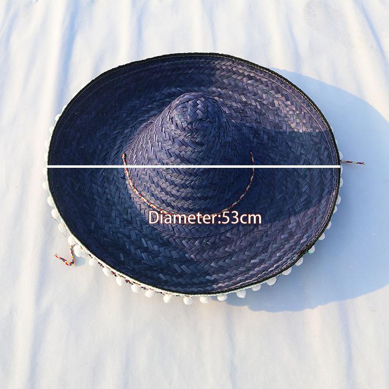 Halloween Cosplay Mexican Straw Hat Dress Up Hat Show Ball Colorful Straw Hat Wide Brim Carnival Party Hat Hawaiian Style