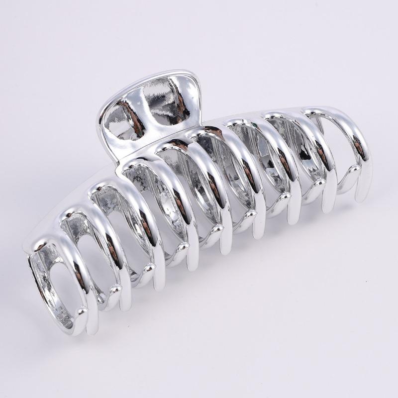 New Style Hair Clip Imitation Metal Plated Grab Clip Silver Large Grab Clip High-grade Light Luxury Accessories Hair Accessories