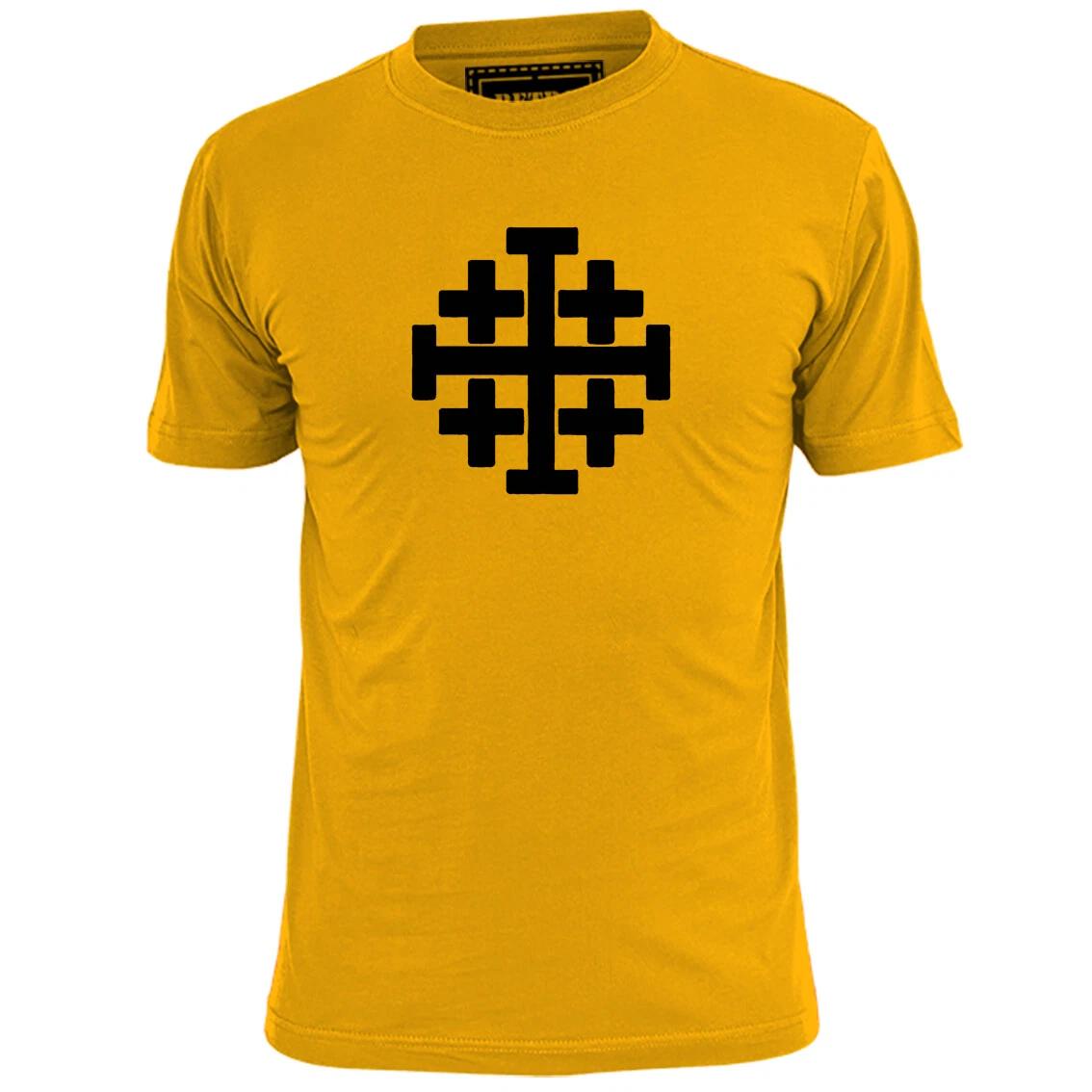 Mens Jerusalem Cross T shirt Heraldic Christian Kingdom M