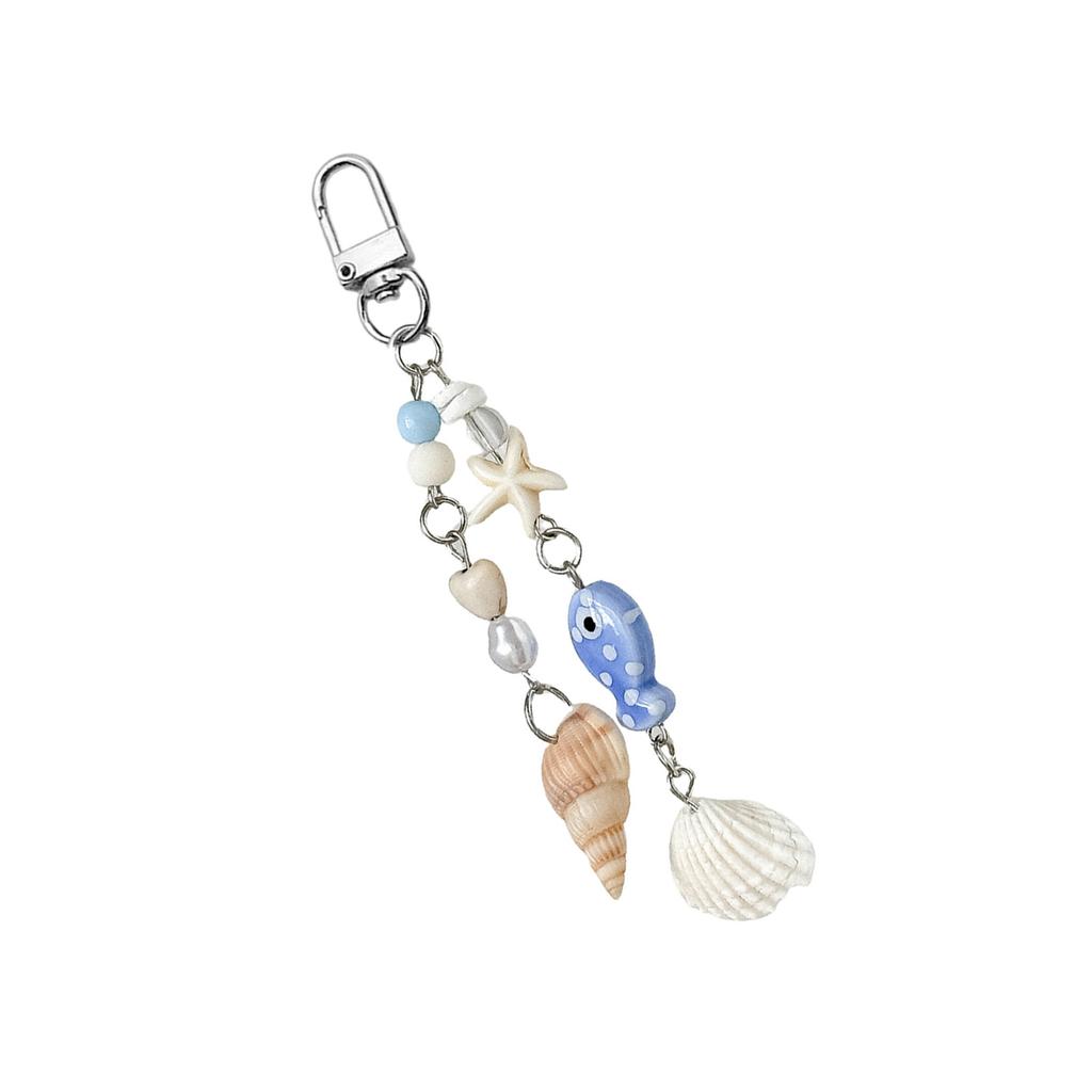 Fashionable Alloy Shells Keychain Strap Beautiful Sea Life Designs Pendant Phone Lanyard Key Rings Charm for Accessories