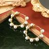 Fashion Jewelry  New Style Large Earring Circle Earring Simulation Pearl Simple And Luxury Fashion Jewelry