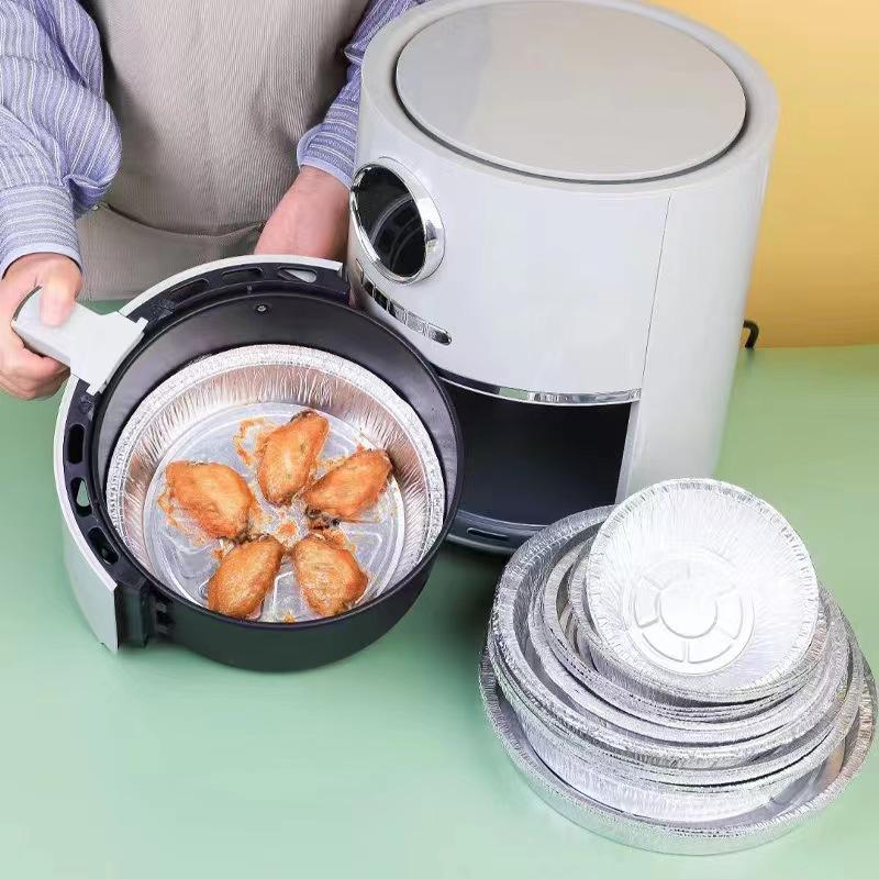 10Pcs Household Aluminium Foil Trays Air Fryer Special Oil Proof Food Safe Pans for Baking Roasting Food Storage