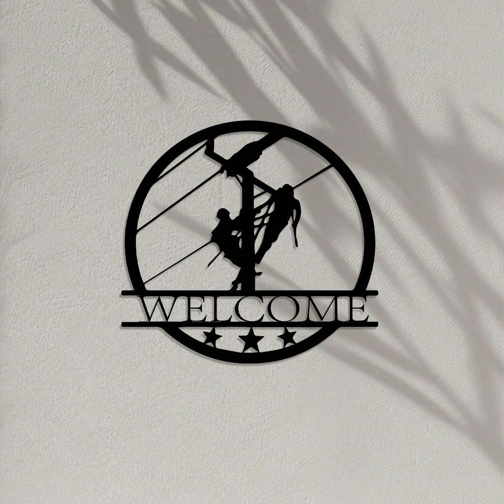 Vintage Metal Wall Sign Industrial Welcome Home Decor Iron Art Gift