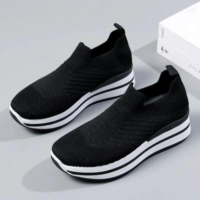 Damskie buty wulkanizowane Wysokiej jakości wiosenne damskie trampki Slip on Flats Buty damskie siatkowe oddychające buty do chodzenia na płaskiej podeszwie