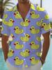 Fun Duck Flock All-Over Print Men'S Short Sleeve Shirt, Loose Fit, Suitable for Beach Relaxation/Outdoor Picnic