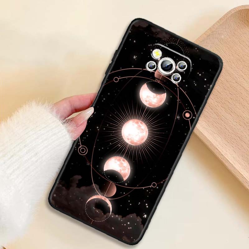 Cosmic Starry Sky Pattern Phone Case For Xiaomi Mi Poco F3 F4 F5 F6 X3 X4 X5 X6 X7 M3 M4 M5 M6 M7 GT Pro 5G Black