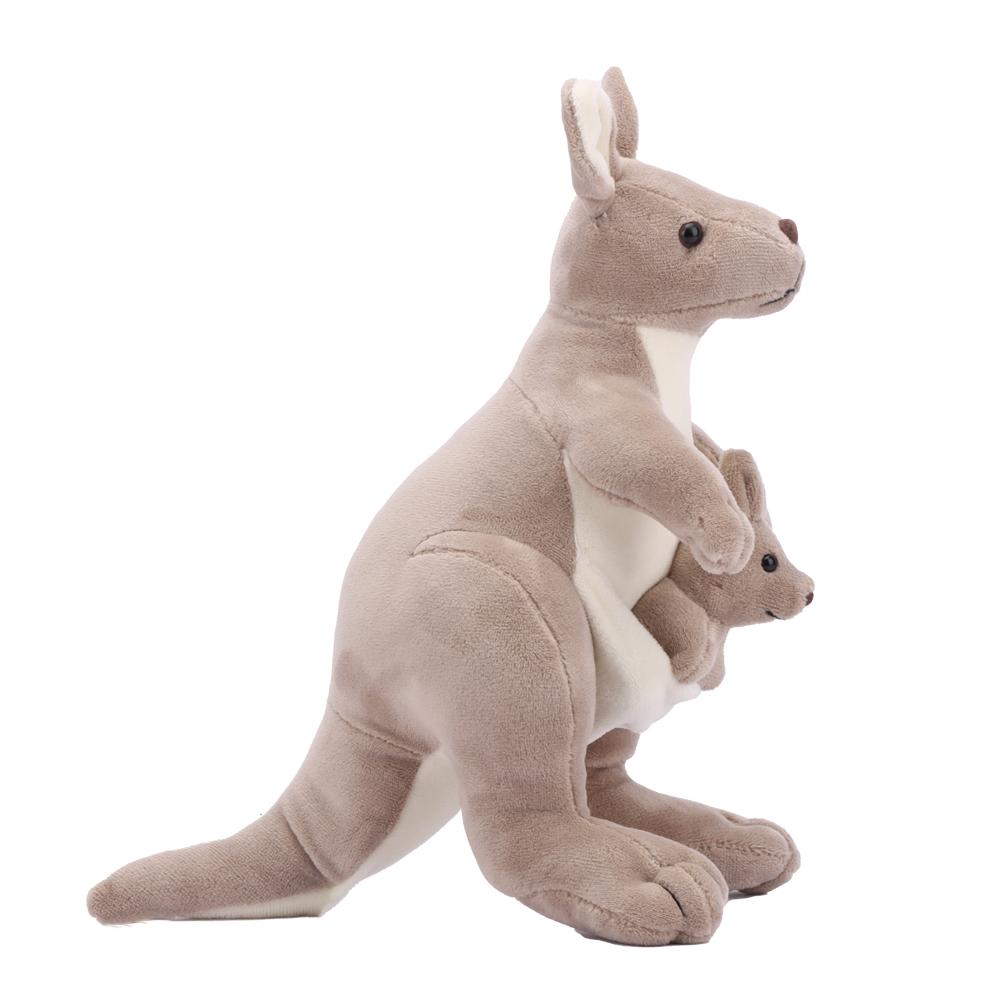 Kangaroo Plush Toy Kangaroo Mother with Baby Cute Appease Doll Creative Mother-Child Cute Doll To Send Children's Birthday Gifts