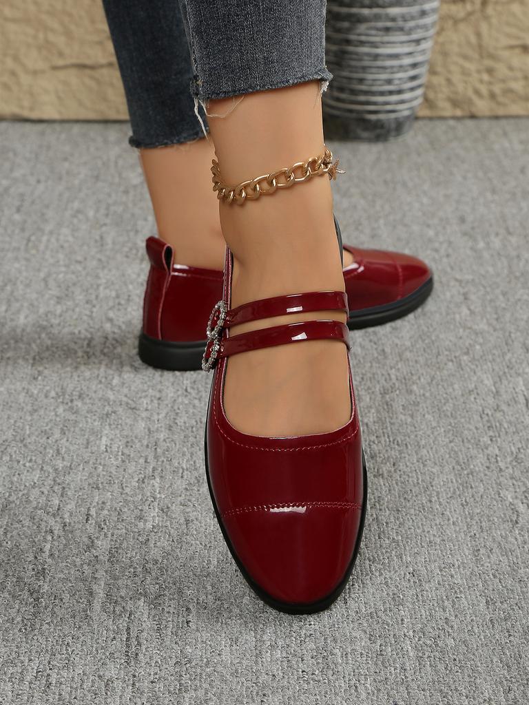 Flat Mary Jane Shoes 22 New Retro Gentle Style Round Toe Slipper Buckle Strap Soft Sole Shoes