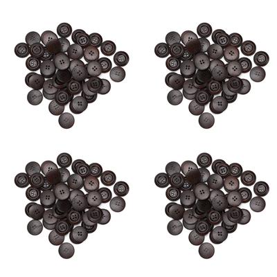 200 Pezzi Bottoni in Legno 4 Fori 25mm Caffè Scuro Accessori Decorativi per Cappotti Abbigliamento