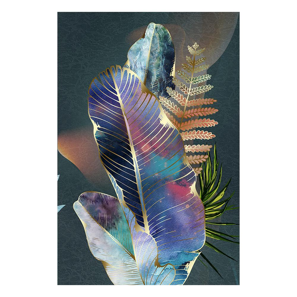 Leaves, Artistic Modern Canvas Print, Leaf Themed Canvas Picture Artwork Hanging For Bedroom Living Room Office