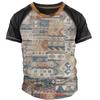 Vintage T Shirt For Men 3d Patchwork Print T-Shirt Oversized Casual Short Sleeved Summer Streetwear Man Clothing O-neck Tees Top