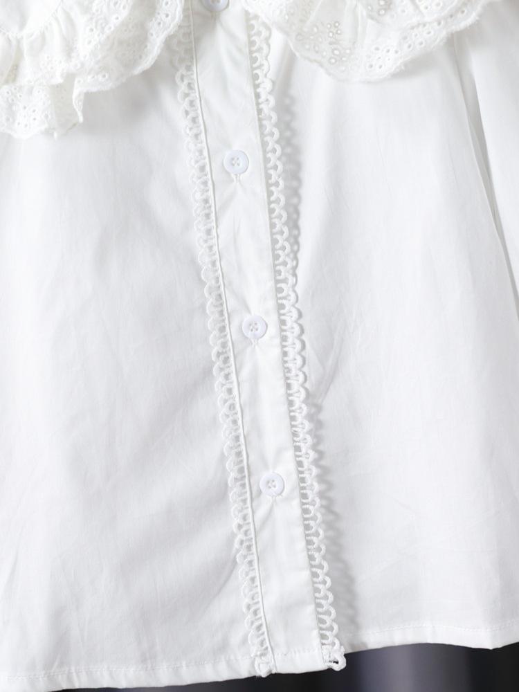 Premium Girls' 100% Cotton Long-Sleeve Shirt - School Style for Spring/Autumn 2026