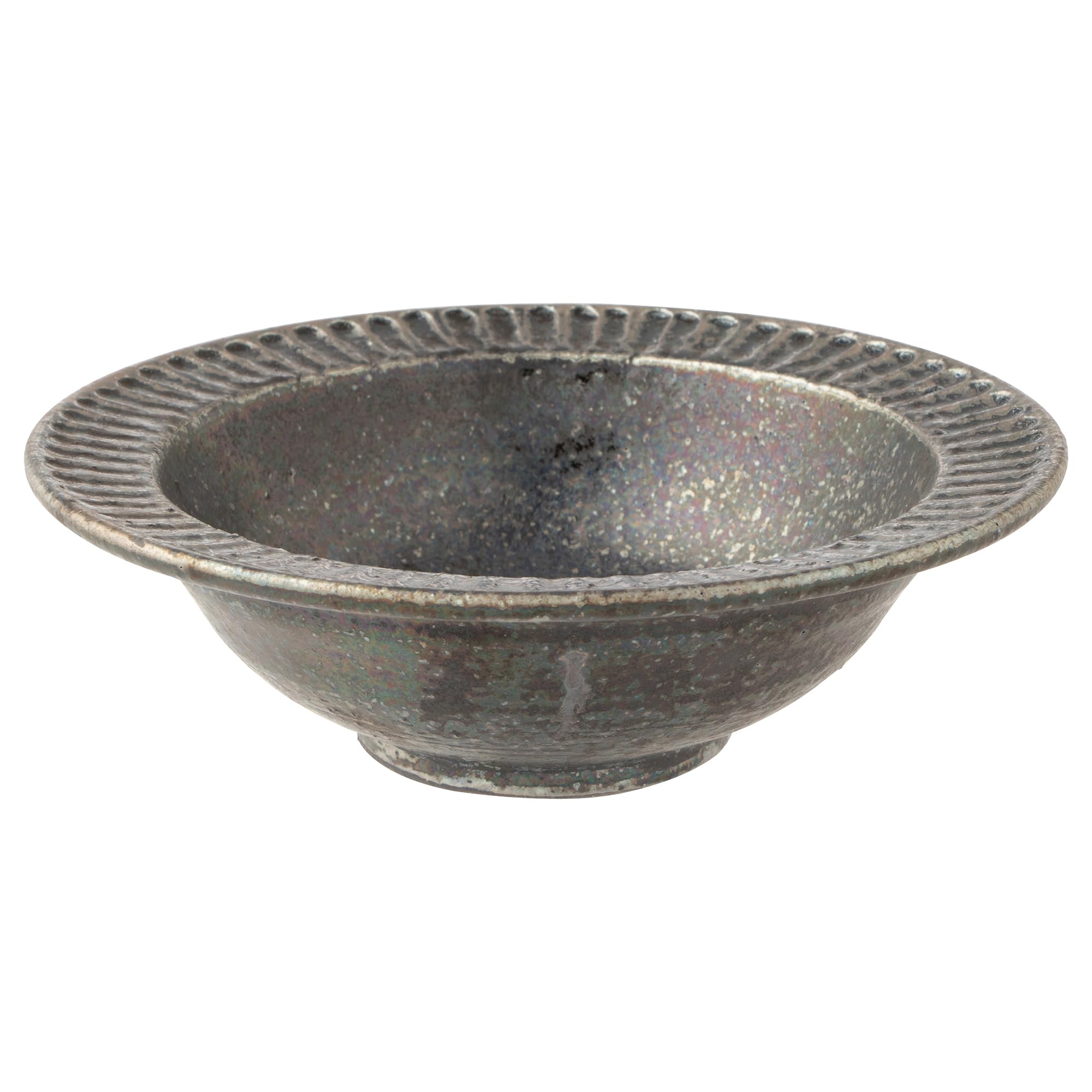 

Marui Seito Shigaraki Ware Hechimon Bowl, Diameter 18cm, Black Glaze Carving, Black, MR-3-4145