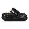 Crocs Classic Lined Gift Box ZR Zhiran Cool Cross Gothic Chain Love Hand-Painted Versatile Hole Shoes Unisex Black