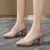 2024 Comfortable Ladies Shiny High Heels Pointed Toe Soft Spring Wide Version Comfortable Gold and Silver Shoes Large Size 33-41