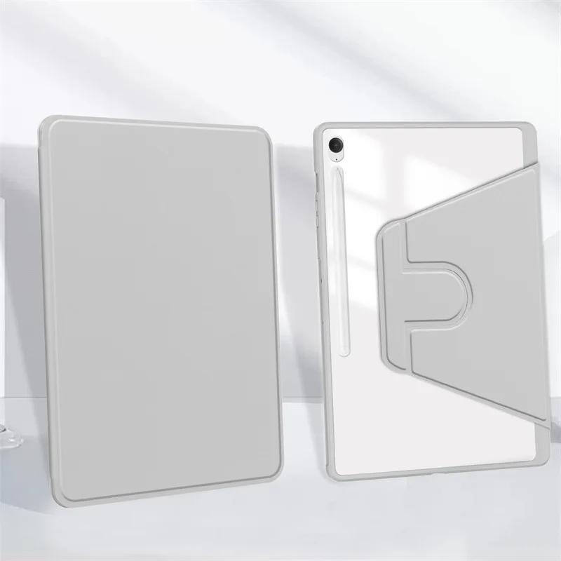 Für Samsung Tab S10 FE Plus 13.1 S6 Lite A8 A9+ S9 FE S7 FE S8 Plus 12,4 Zoll Acryl mit Stifthalter Hülle 360 Grad Drehhülle