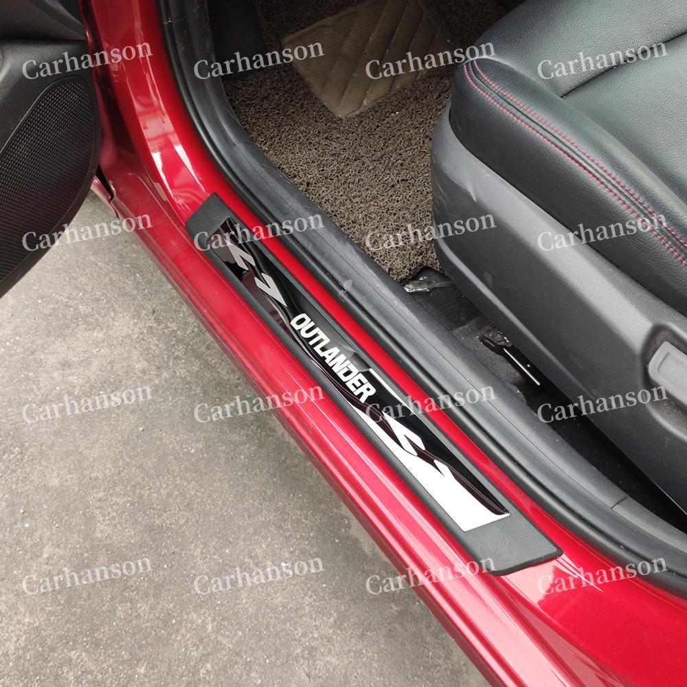 

Для Mitsubishi Outlander Auto Door Sill Pedal Strip Protector 2018 Наклейка стиля автомобильных аксессуаров 2017 2016 2013