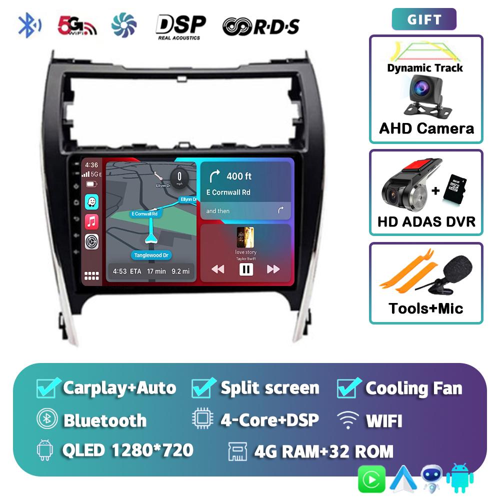 Android 14 Auto Carplay Car Radio For Toyota Camry 7 XV 50 55 US Version 2011 - 2017 Multimedia Player Stereo GPS DSP 2Din Audio