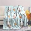 Cinnamoroll and Pochacco  Print Flannel Blanket, High quality Comfortable for All Seasons, Home Decor, Warmth and Comfort