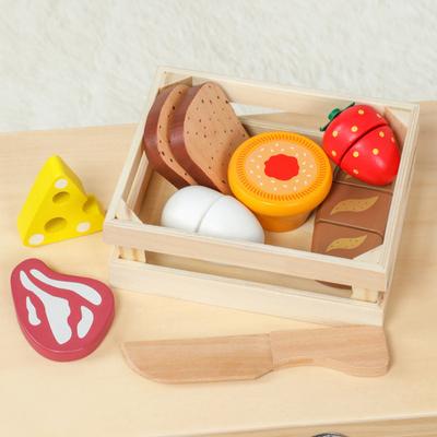 9Pcs/Set Toddlers Kitchen Playset Simulated Food Accessories Boys Girls Wooden Pretend Play