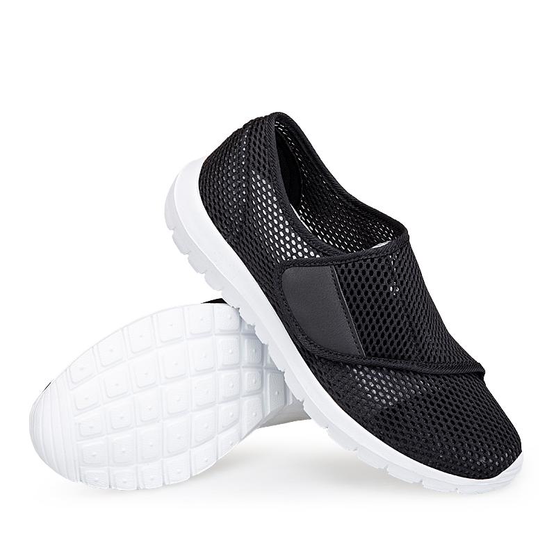 Summer Elderly Shoes Men's and Women's Adjustable Fat and Wide Breathable Lightweight Casual Shoes Elderly Foot Swelling Shoes