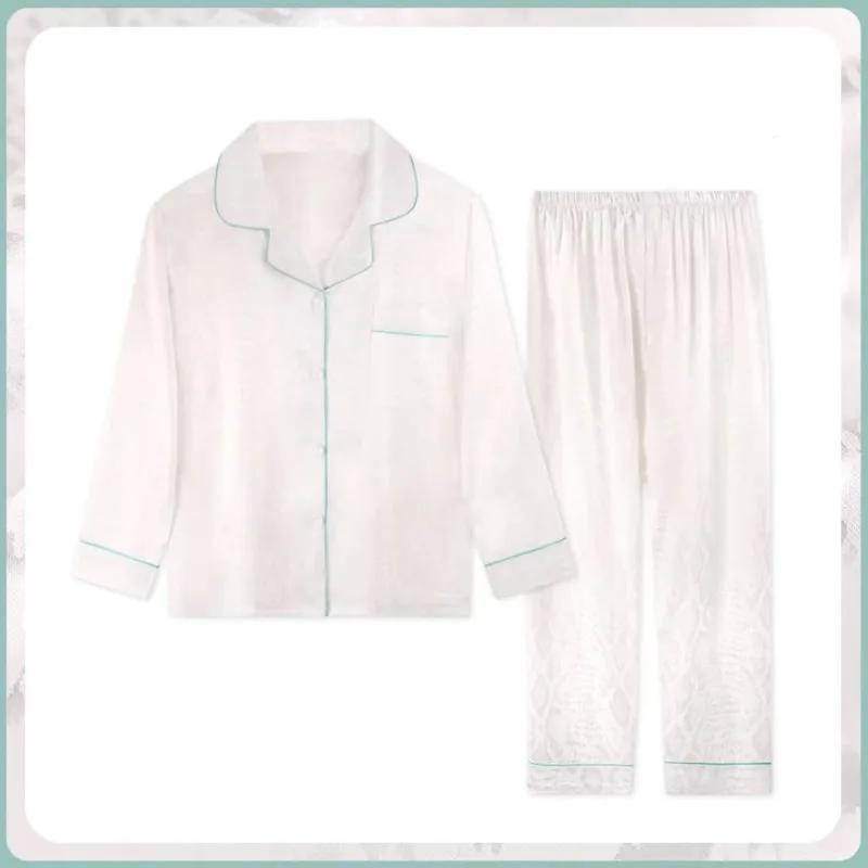 Pigiama Elegante in Seta Sintetica alla Moda Jacquard da Donna Stile Lungo Pigiama Casuale da Casa da Donna Nuovo Pigiama Primavera/Estate
