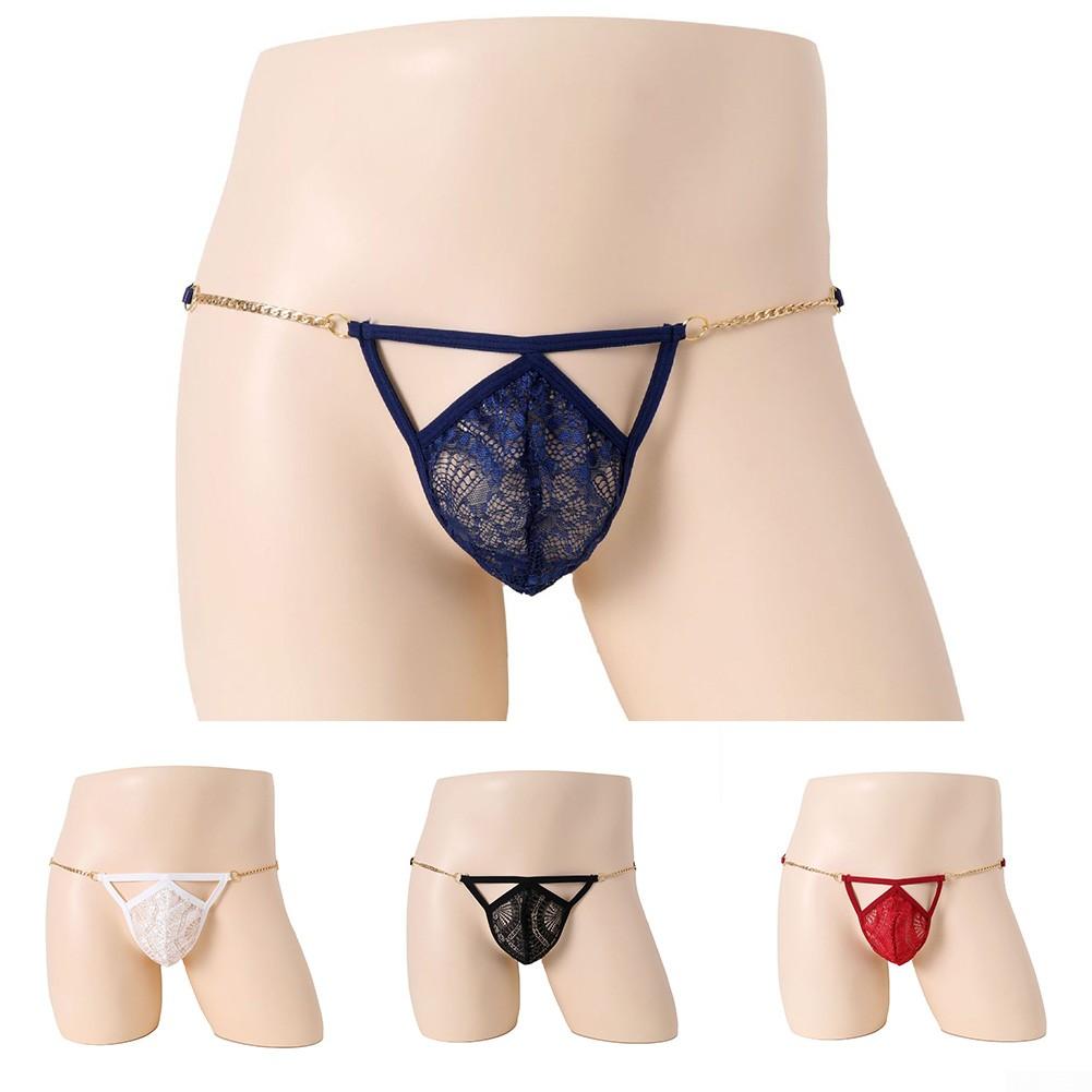 Panties Men Brief See-through Sheer Sissy T-Back Thongs
