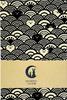 Large Goshuincho Stamp Accordion 12 24 Pages 24 48 Pages [Wave Cat] (Temple Book), Type, Columns, (single-sided) / Columns, (double-sided) (Black)