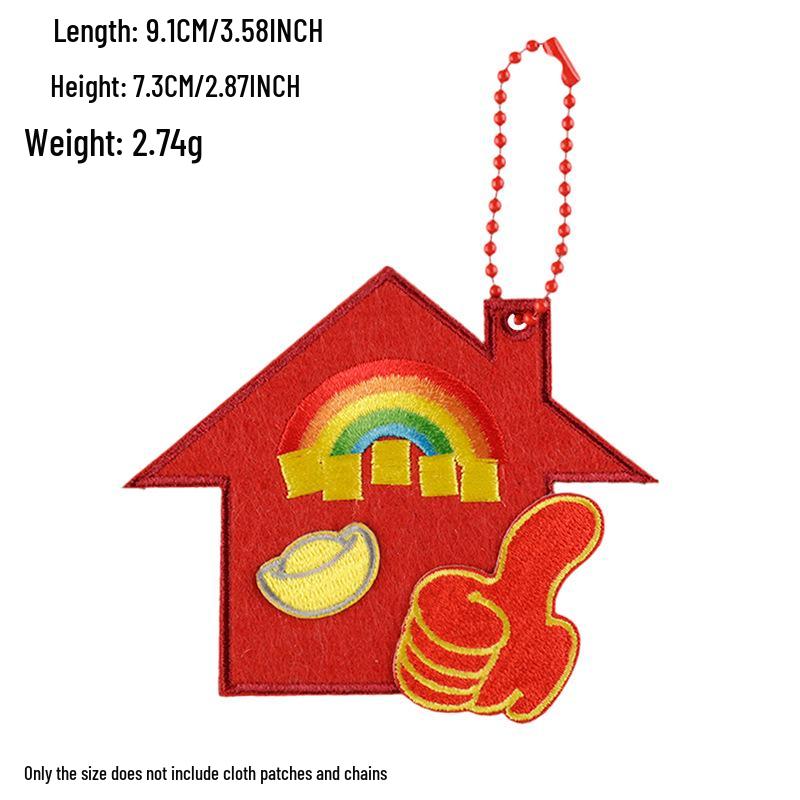 Korean INS Style Luggage Tag Keychains - DIY Anti-Lost Bag Accessory with Embroidery Blank Cloth Patch