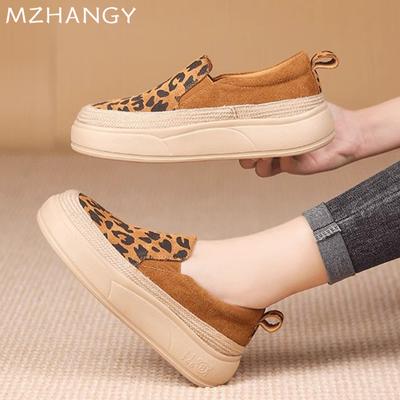 Leopard Platform Women Flats Loafers Shoes Autumn New Fashion Casual Shoes Women 2024 Trend Walking Shoes Cozy Mujer Zapatos