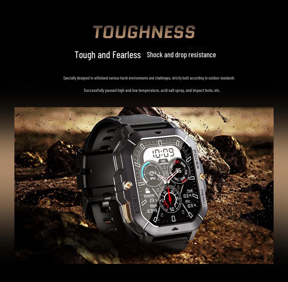 C28 Smartwatch: Outdoor Three-Proof, 3ATM Waterproof, 2.0" HD Screen, Call, Blood Pressure & Oxygen Monitoring