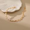 K Gold Plated Copper Natural Freshwater Pearl Elegant Women Bracelet