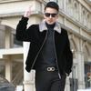 Korean Men Whole Mink Jackets Business Casual Lapel Coats Fashion Imitation Fur Slim Hooded Outerwear Male Winter New Clothes